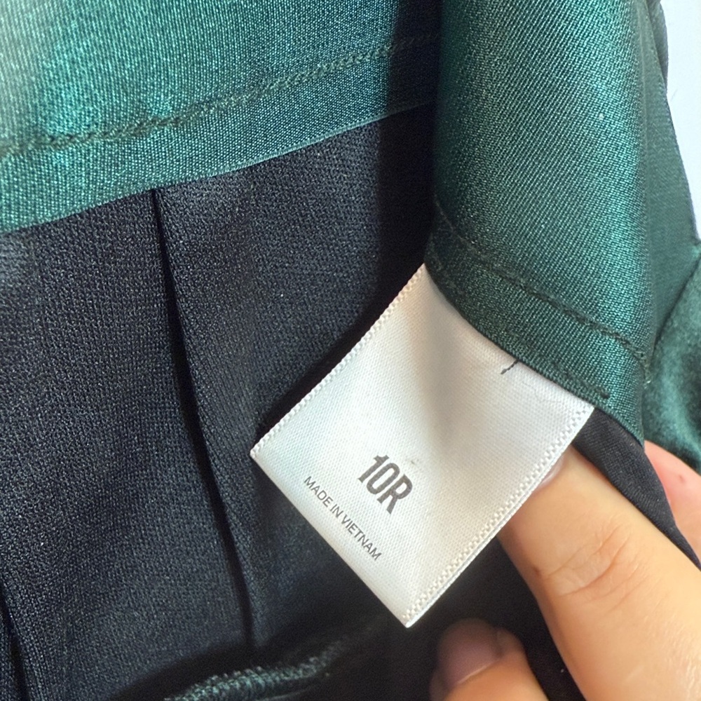 Express Elegant Deep Green Velvet Flare Pants - Picture 6 of 9
